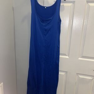 Royal Blue thermal Sleeveless Maxi Dress